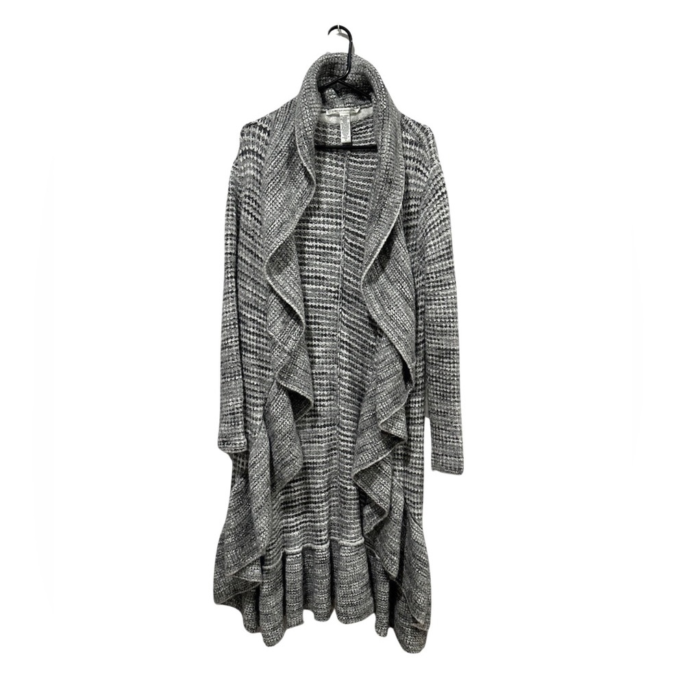 Diane Von Furstenberg Open Front Knit Long Duster Cardigan Sweater Sz Small